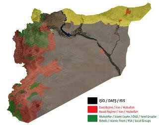 Suriye'deki son Durum. Kaynak : Twitter : @ValkaryV